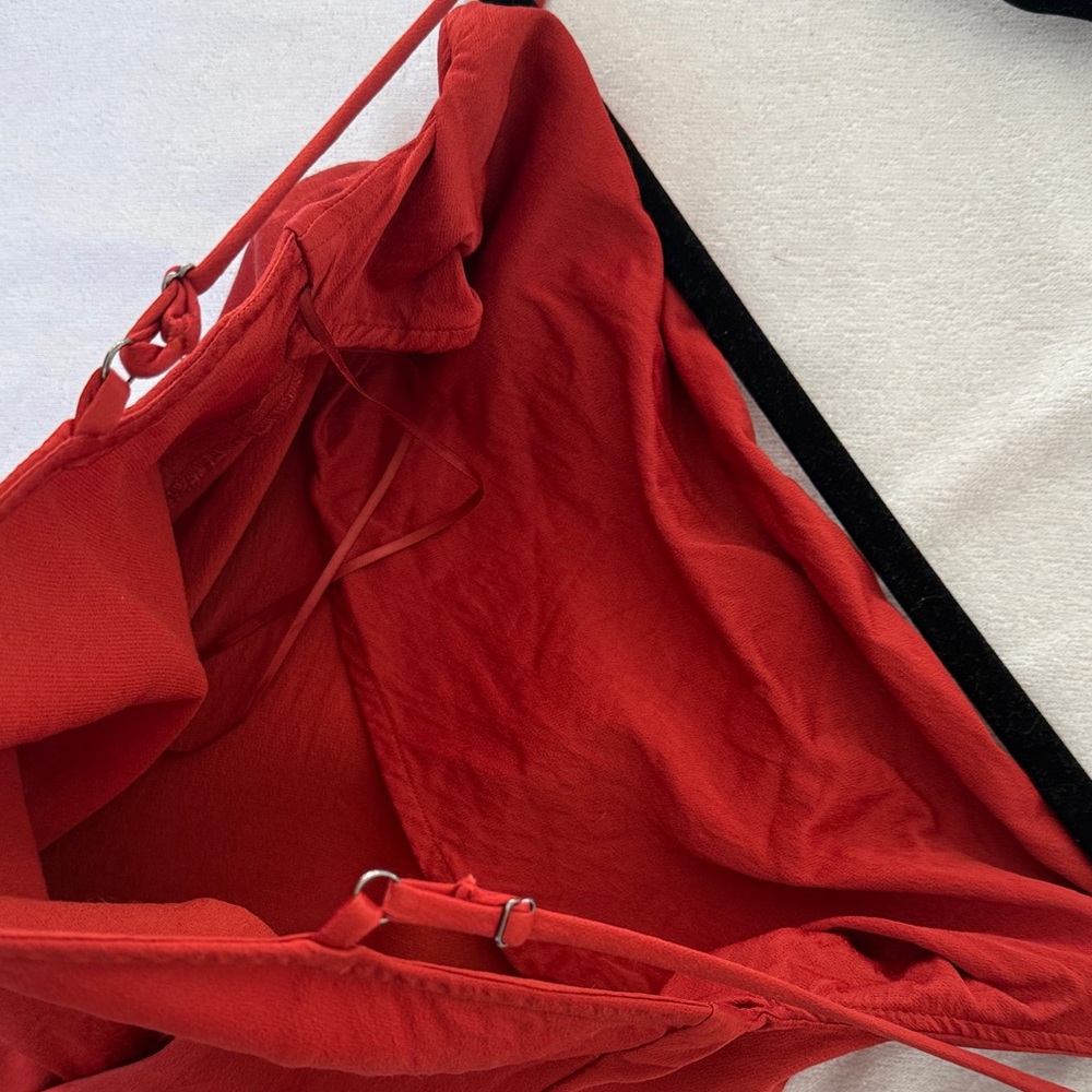 Loft Orange Red Cowl neck Slip Dress 6 - Picture 9 of 9